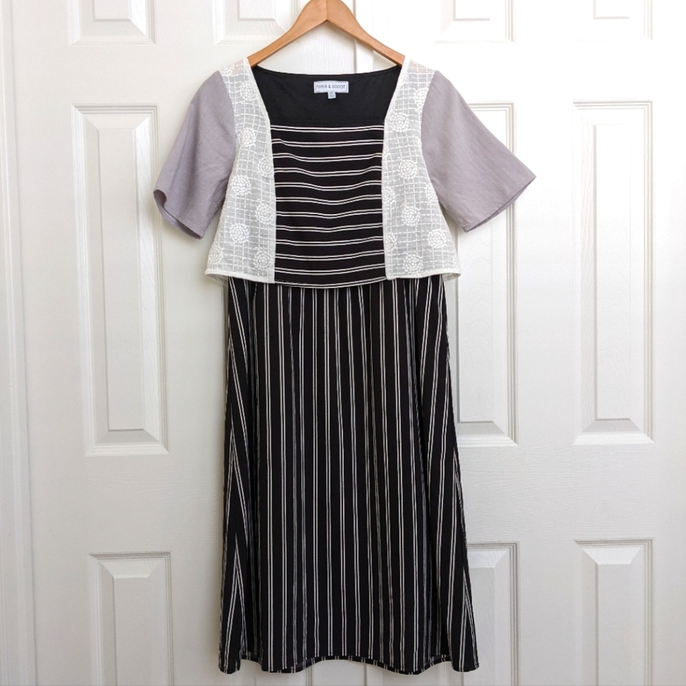 Piper & Scoot Camryn Mixed Bib Dress NWOT
